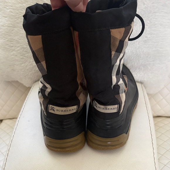 Burberry Black and Tan Plaid Boots - Picture 2 of 6